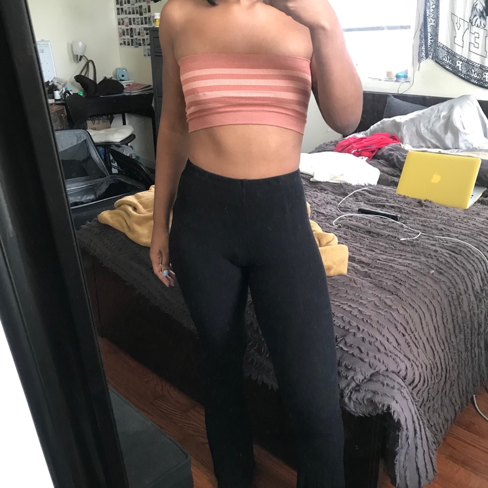 black ribbed pants